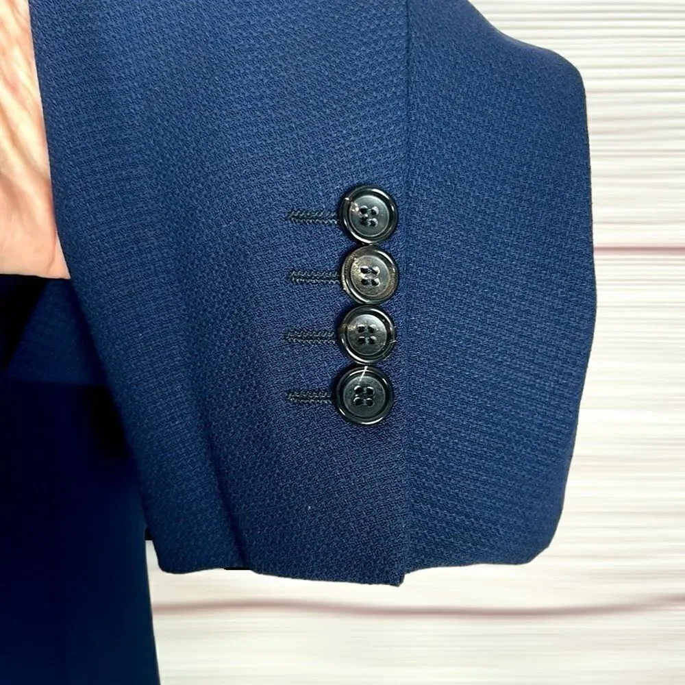 Pal Zileri Wool Blue Suit Jacket Blazer 3 Button Front Double Vented Italy 42L